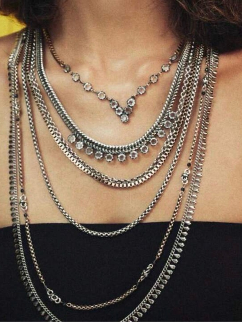 Luxury Layered Necklace Set with Crystal Accents